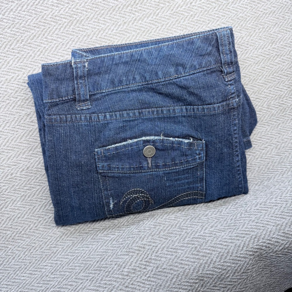 Gitano Bootcut Jeans 18W Blue Cotton Blend Stretch Sailor Button Flare Denim